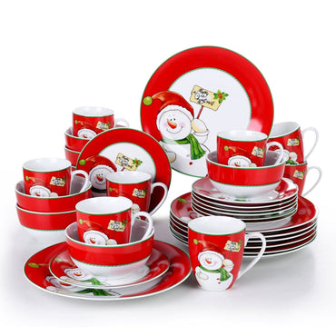 Christmas Snowman 16/32-Piece Dinner Set