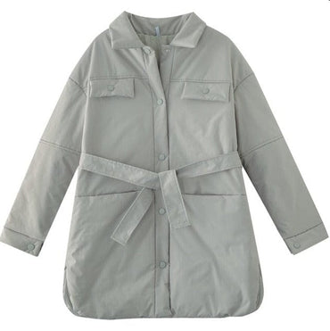 Loose Turnover Parka with Pocket Belt