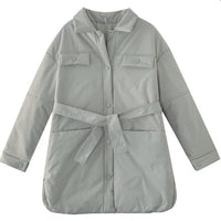 Loose Turnover Parka with Pocket Belt