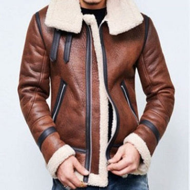 Classic Style Wool Lined Bomber Jacket