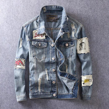 Retro Washed Ripped Denim Jacket