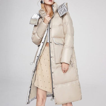 High End Winter Hooded Trench Coat