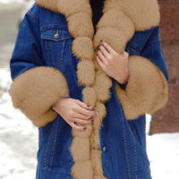 Denim Winter Fur Jacket