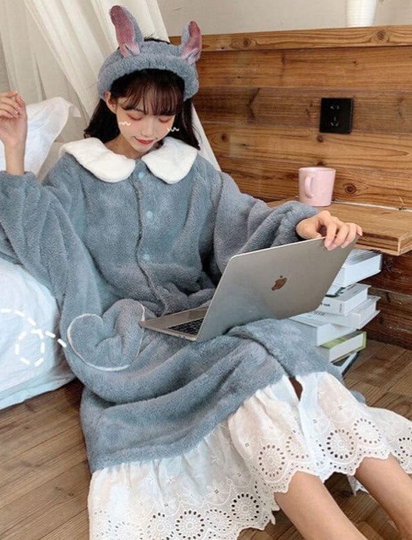 Double-Sided Plush Long Robe