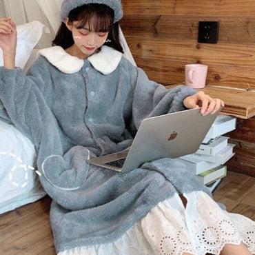 Double-Sided Plush Long Robe