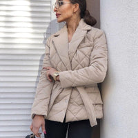 Winter Cotton-padded Jacket with Belt