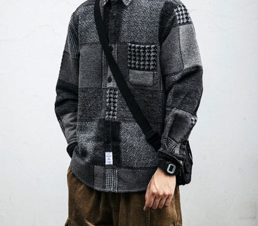 Retro Woolen Plaid Shirt