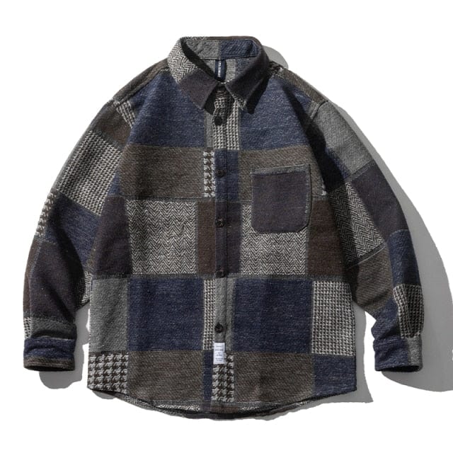 Retro Woolen Plaid Shirt