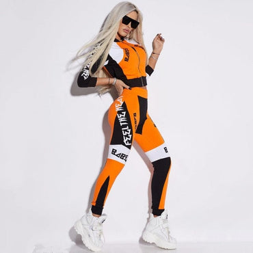 Stylish Contrast Color Active Suit