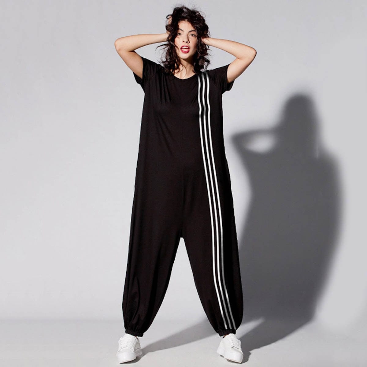 Striped Slung Crotch Active Suit