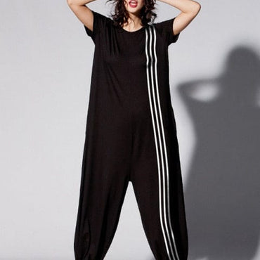 Striped Slung Crotch Active Suit