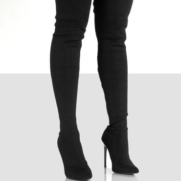 Knee-High Winter Plus Velvet Stretch Boots