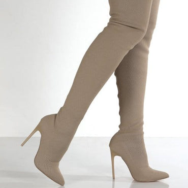 Knee-High Winter Plus Velvet Stretch Boots