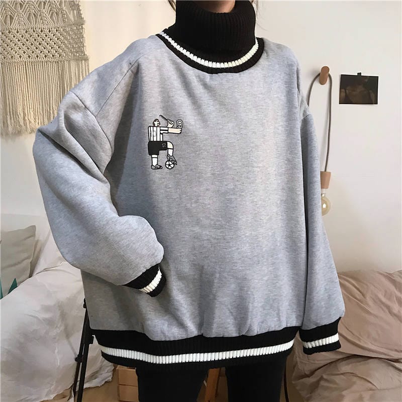 Preppy Style Cartoon Sweatshirt