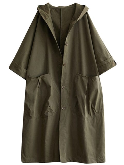 Big Pockets Hooded Trench Coat