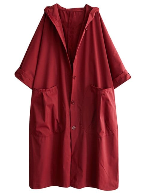 Big Pockets Hooded Trench Coat