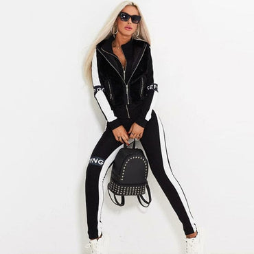 Contrast Color Sportswear Suit