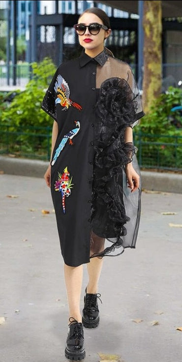 Summer Embroidered Midi Party Dress