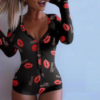 Button Flap Cute Playsuit