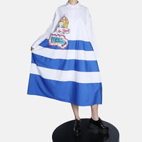 Stripes Long Sleeve Spring Dress