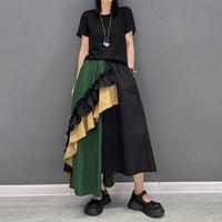 Patchwork Ruffle Dress