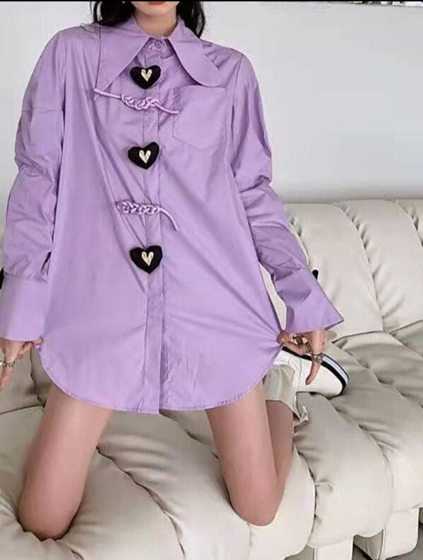 Purple Heart Hipster Shirt Dress