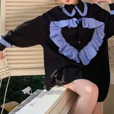 Hipster Ruffled Heart Korean Style Dress