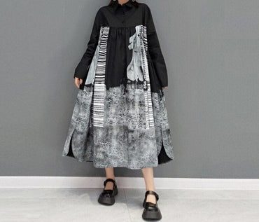 Spring Print Loose Fit Shirt Dress