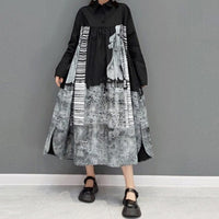 Spring Print Loose Fit Shirt Dress