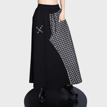 Patchwork Unique Streetwear Long Skirt