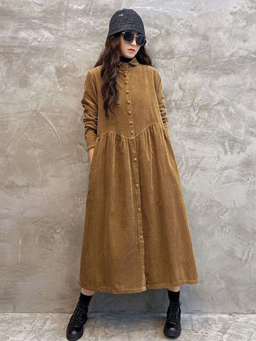 Original Corduroy Lapel Dress