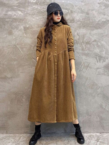 Original Corduroy Lapel Dress