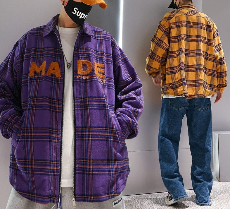 Hip Hop Plaid  Cotton Shirt