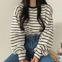 Stripe Lantern Crewneck