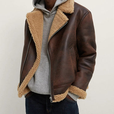 Men's Soft Fur Leather Jacket