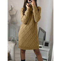 Long Sleeve Knitted Sweater Dress