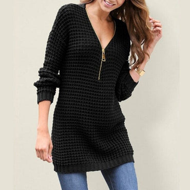 V-neck Long Sweater