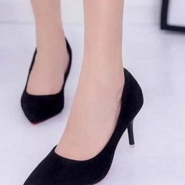 Office Lady Faux Suede High Heels