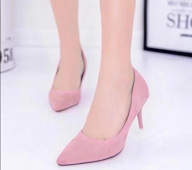 Office Lady Faux Suede High Heels