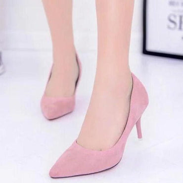 Office Lady Faux Suede High Heels