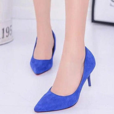 Office Lady Faux Suede High Heels