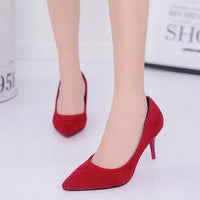 Office Lady Faux Suede High Heels
