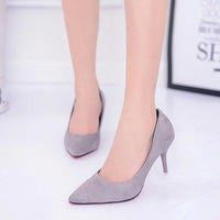 Office Lady Faux Suede High Heels