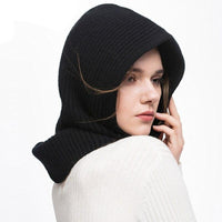 Winter Wool Knitted Scarf Hat Set
