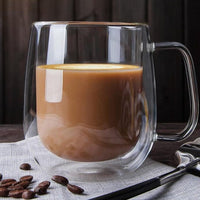 Transparent Double Glass Drinking Mug - east2cart.uk