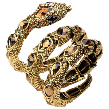 YACQ Stretch Snake Bracelet Armlet Upper Arm Cuff  Women Punk Rock Crystal Bangle Jewelry Gold Silver Color Dropshipping A32 - east2cart.uk