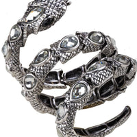 YACQ Stretch Snake Bracelet Armlet Upper Arm Cuff  Women Punk Rock Crystal Bangle Jewelry Gold Silver Color Dropshipping A32 - east2cart.uk