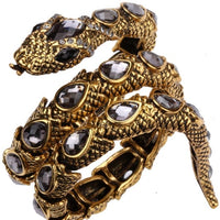 YACQ Stretch Snake Bracelet Armlet Upper Arm Cuff  Women Punk Rock Crystal Bangle Jewelry Gold Silver Color Dropshipping A32 - east2cart.uk