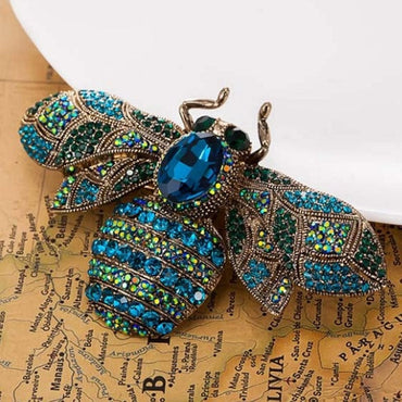 zlxgirl Big Size Bee Brooches Jewelry vintage Broaches Women Party Anniversary Jewelry Rhinestone Pin Brooch Hijab Accessories - east2cart.uk