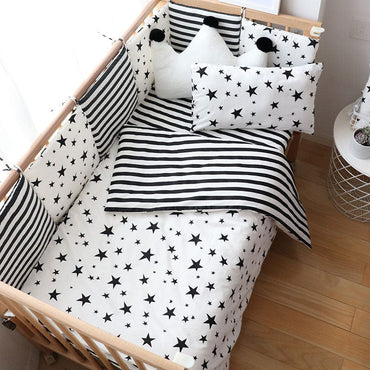 Nordic Striped Star Crib Bedding Set For Newborn - east2cart.uk